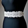 Luxe Ivoor Huwelijk Sjerp 2020 Satijn Metaal Kralen Kristal Parel Rhinestone Bruids Gala Accessoires