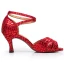 Glamorøs Rød Latin Dansesko 2020 Sommer Suede Velour Glitter Dancing Ball Sandaler Peep Toe Damesko