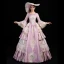 Vintage / Retro Medieval Lavender Ball Gown Prom Dresses 2021 U-Neck Long Sleeve Floor-Length / Long Lace Appliques Embroidered Cosplay Prom Formal Dresses