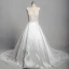 Modern / Fashion Ivory Wedding Cathedral Train 2018 Charmeuse U-Neck See-through Lace-up Backless Pierced Empire Wedding Dresses
