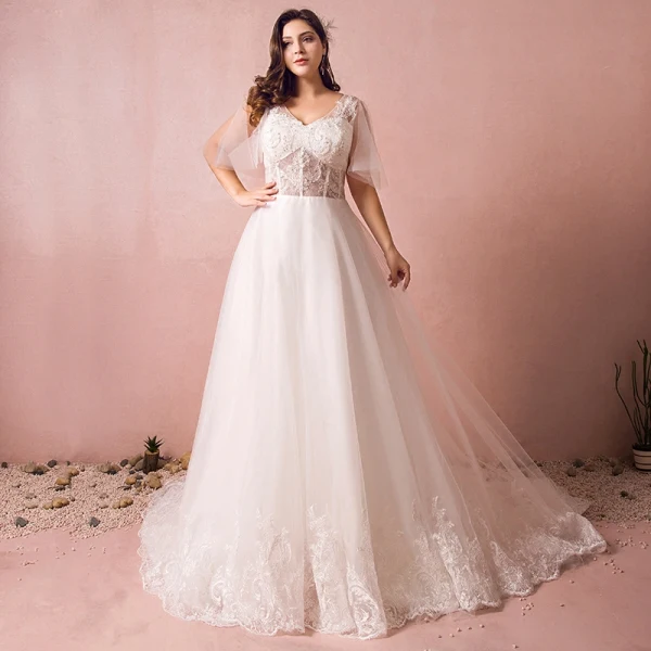 Luxus / Herrlich Weiß Brautkleider 2017 A Linie V-Ausschnitt Tülle Mit Spitze Pailletten Perlenstickerei Applikationen Rückenfreies Hochzeit