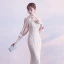 Chic / Beautiful Champagne Evening Dresses  2017 Trumpet / Mermaid Lace Strapless Appliques Beading Rhinestone Evening Party Formal Dresses