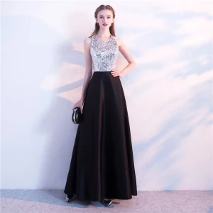 Scintillantes Noire Robe De Soirée 2017 Princesse Charmeuse Dos Nu Glitter Paillettes Soirée Robe De Ceremonie