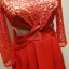 Chic / Belle Rouge Robe De Graduation 2018 Princesse En Dentelle U-Cou Dos Nu de retour Robe De Ceremonie