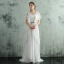 Chic / Beautiful White Evening Dresses  2018 A-Line / Princess Floor-Length / Long Tulle V-Neck Lace-up Beading Appliques Backless Evening Party Formal Dresses