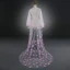 Chic / Beautiful Blushing Pink Tulle 2017 Affordable Embroidered Buckle Casual Church Wedding Veils