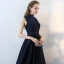 Elegante Marineblau Abendkleider 2017 Ärmellos Rückenfreies Perle Riemchen Charmeuse Festliche Kleider