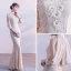 Chic / Beautiful Champagne Evening Dresses  2017 Trumpet / Mermaid Lace Strapless Appliques Beading Rhinestone Evening Party Formal Dresses