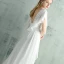 Chic / Beautiful White Evening Dresses  2018 A-Line / Princess Floor-Length / Long Tulle V-Neck Lace-up Beading Appliques Backless Evening Party Formal Dresses