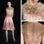 Flower Fairy Pearl Pink Short Graduation Dresses 2018 A-Line / Princess U-Neck Tulle Appliques Backless Beading Rhinestone Homecoming Formal Dresses