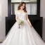 Sexy Blanche Robe Boule Grande Taille Robe De Mariée 2019 En Dentelle Tulle Appliques Dos Nu Bustier Chapel Train Mariage
