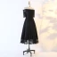 Sexy Stunning Black Evening Dresses  2020 A-Line / Princess 1/2 Sleeves Handmade  Solid Color Tea-length Evening Party Outdoor / Garden Summer Formal Dresses