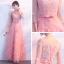 Chic / Beautiful Candy Pink Floor-Length / Long Evening Dresses  2018 A-Line / Princess V-Neck Tulle Appliques Backless Beading Sequins Evening Party Formal Dresses