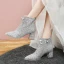 Scintillantes Bling Bling Doré Mariage Bottes 2020 Glitter Paillettes Polyester Bottines À Bout Pointu 6 cm Chaussure De Mariée