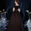 Vintage / Retro Medieval Gothic Black Red Ball Gown Prom Dresses 2021 Square Neckline Floor-Length / Long 1/2 Sleeves 3D Lace Sequins Cosplay Prom Formal Dresses