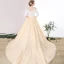 Luxury / Gorgeous Champagne Prom Dresses 2017 A-Line / Princess Lace V-Neck Beading Appliques Backless Handmade  Evening Party Prom Formal Dresses