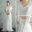 Chic / Beautiful White Evening Dresses  2018 A-Line / Princess Floor-Length / Long Tulle V-Neck Lace-up Beading Appliques Backless Evening Party Formal Dresses