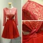 Chic / Belle Rouge Robe De Graduation 2018 Princesse En Dentelle U-Cou Dos Nu de retour Robe De Ceremonie
