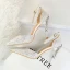 Sparkly Silver High Heels 2018 Cocktail Party Evening Party Prom 9 cm Heels Pointed Toe Ankle Strap Glitter Womens Shoes