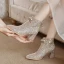 Scintillantes Bling Bling Doré Mariage Bottes 2020 Glitter Paillettes Polyester Bottines À Bout Pointu 6 cm Chaussure De Mariée