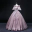 Elegant Purple Sequins Lace Flower Prom Dresses 2022 Ball Gown Scoop Neck Bell sleeves Backless Floor-Length / Long Formal Dresses