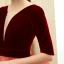 Chic / Beautiful Burgundy Gradient-Color Champagne Suede Prom Dresses 2020 Ball Gown Deep V-Neck 1/2 Sleeves Floor-Length / Long Ruffle Backless Formal Dresses
