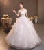 Affordable White Lace Flower Wedding Dresses 2022 Ball Gown Cascading Ruffles Off-The-Shoulder Short Sleeve Backless Floor-Length / Long Wedding