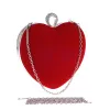 Amazing / Unique Red Rhinestone Heart-shaped Metal Clutch Bags 2018