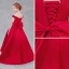 Simple Rouge Robe Ceremonie Fille 2018 Princesse De l'épaule Manches Courtes Dos Nu Noeud Train De Balayage Volants Robe Pour Mariage