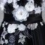 Chic / Belle Noire Robe Ceremonie Fille 2018 Princesse Une épaule Sans Manches Appliques Fleur Perle Faux Diamant Brodé Ceinture Longue Volants Dos Nu Robe De Mariée