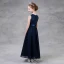 Modest / Simple Navy Blue Chiffon Flower Girl Dresses 2018 A-Line / Princess Scoop Neck Sleeveless Sash Ankle Length Wedding Party Dresses