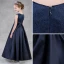 Modest / Simple Navy Blue Flower Girl Dresses 2018 A-Line / Princess Scoop Neck Sleeveless Sequins Floor-Length / Long Ruffle Wedding Party Dresses