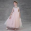 Chic / Beautiful Blushing Pink See-through Flower Girl Dresses 2018 A-Line / Princess Scoop Neck Sleeveless Appliques Lace Floor-Length / Long Ruffle Wedding Party Dresses