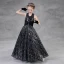 Sparkly Black Sequins Flower Girl Dresses 2018 A-Line / Princess Halter Sleeveless Floor-Length / Long Ruffle Backless Wedding Party Dresses