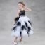 Amazing / Unique Black White See-through Flower Girl Dresses 2018 Ball Gown Scoop Neck Sleeveless Appliques Flower Tea-length Cascading Ruffles Wedding Party Dresses