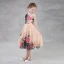 Colored Printing Chiffon Champagne Flower Girl Dresses 2018 A-Line / Princess One-Shoulder Sleeveless Tea-length Backless Wedding Party Dresses