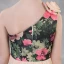 Colored Printing Chiffon Champagne Flower Girl Dresses 2018 A-Line / Princess One-Shoulder Sleeveless Tea-length Backless Wedding Party Dresses
