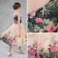 Colored Printing Chiffon Champagne Flower Girl Dresses 2018 A-Line / Princess One-Shoulder Sleeveless Tea-length Backless Wedding Party Dresses