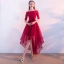 Schöne Schwarz Cocktailkleider 2017 A Linie Off Shoulder 1/2 Ärmel Blumen Stoffgürtel Asymmetrisch Rüschen Rückenfreies Festliche Kleider