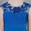 Simple Bleu Roi Chiffon Robe Ceremonie Fille 2018 Empire Percé Encolure Dégagée Manches Courtes Sans Manches Perlage Paillettes Longue Volants Dos Nu Robe Pour Mariage
