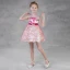 Modern / Fashion Candy Pink Organza Summer Flower Girl Dresses 2018 A-Line / Princess See-through Scoop Neck Sleeveless Appliques Lace Sash Short Cascading Ruffles Backless Wedding Party Dresses