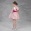 Modern / Fashion Candy Pink Organza Summer Flower Girl Dresses 2018 A-Line / Princess See-through Scoop Neck Sleeveless Appliques Lace Sash Short Cascading Ruffles Backless Wedding Party Dresses