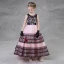 Chic / Beautiful Black Candy Pink Flower Girl Dresses 2018 A-Line / Princess Scoop Neck Sleeveless Rhinestone Sash Ankle Length Ruffle Wedding Party Dresses