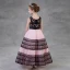 Chic / Beautiful Black Candy Pink Flower Girl Dresses 2018 A-Line / Princess Scoop Neck Sleeveless Rhinestone Sash Ankle Length Ruffle Wedding Party Dresses