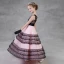 Chic / Beautiful Black Candy Pink Flower Girl Dresses 2018 A-Line / Princess Scoop Neck Sleeveless Rhinestone Sash Ankle Length Ruffle Wedding Party Dresses