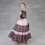 Chic / Beautiful Black Candy Pink Flower Girl Dresses 2018 A-Line / Princess Scoop Neck Sleeveless Rhinestone Sash Ankle Length Ruffle Wedding Party Dresses