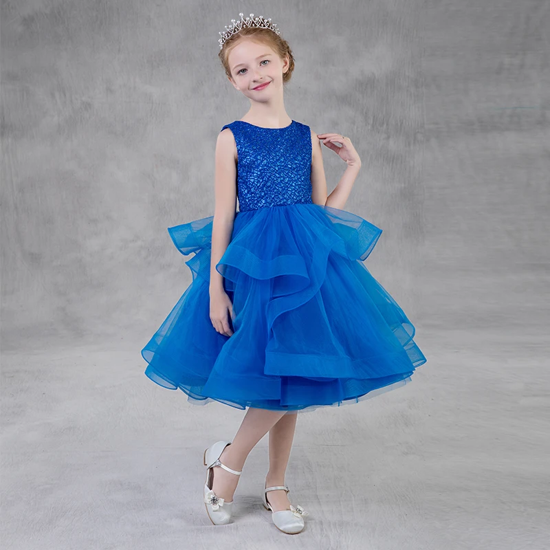 blue dress for baby girl Black Organza Girl Party Dress Birthday Gown – TANYA BRIDAL main image 0