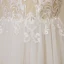 Affordable Ivory Wedding Dresses 2018 A-Line / Princess V-Neck Short Sleeve Backless Appliques Lace Floor-Length / Long Ruffle