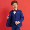 Modest / Simple Red Tie Royal Blue Boys Wedding Suits 2018