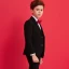 Modest / Simple Red Tie Black Boys Wedding Suits 2018